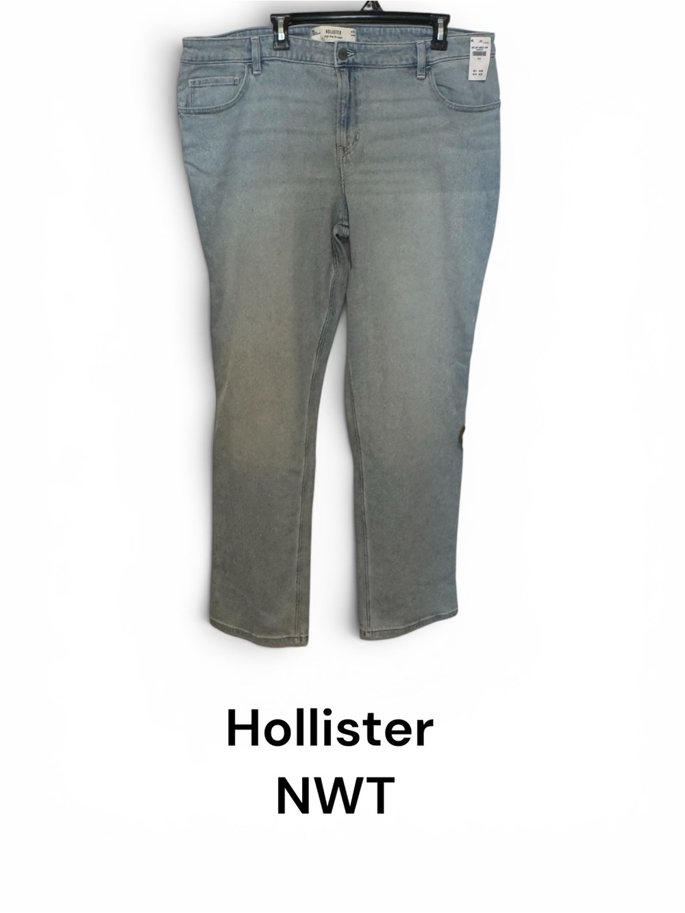 NWT Hollister High - Rise Straight Jeans with Branded Button SIZE: 18 TALL #V - Picture 1 of 8